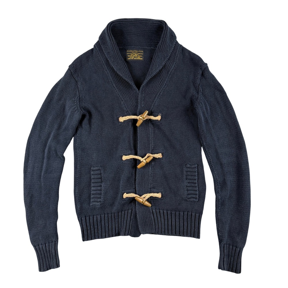 AllSaints Spitalfields Sweater‎ Mens S Navy Toggle Shawl Collar Heavy Cardigan